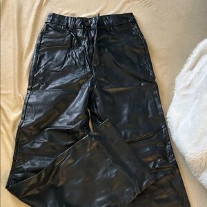 Black Faux Leather Pants